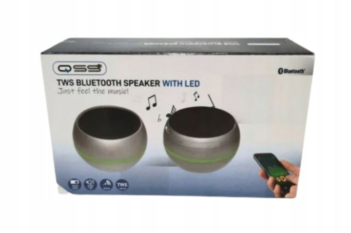 Portable speaker QSS 80104 silver 2 pcs LED