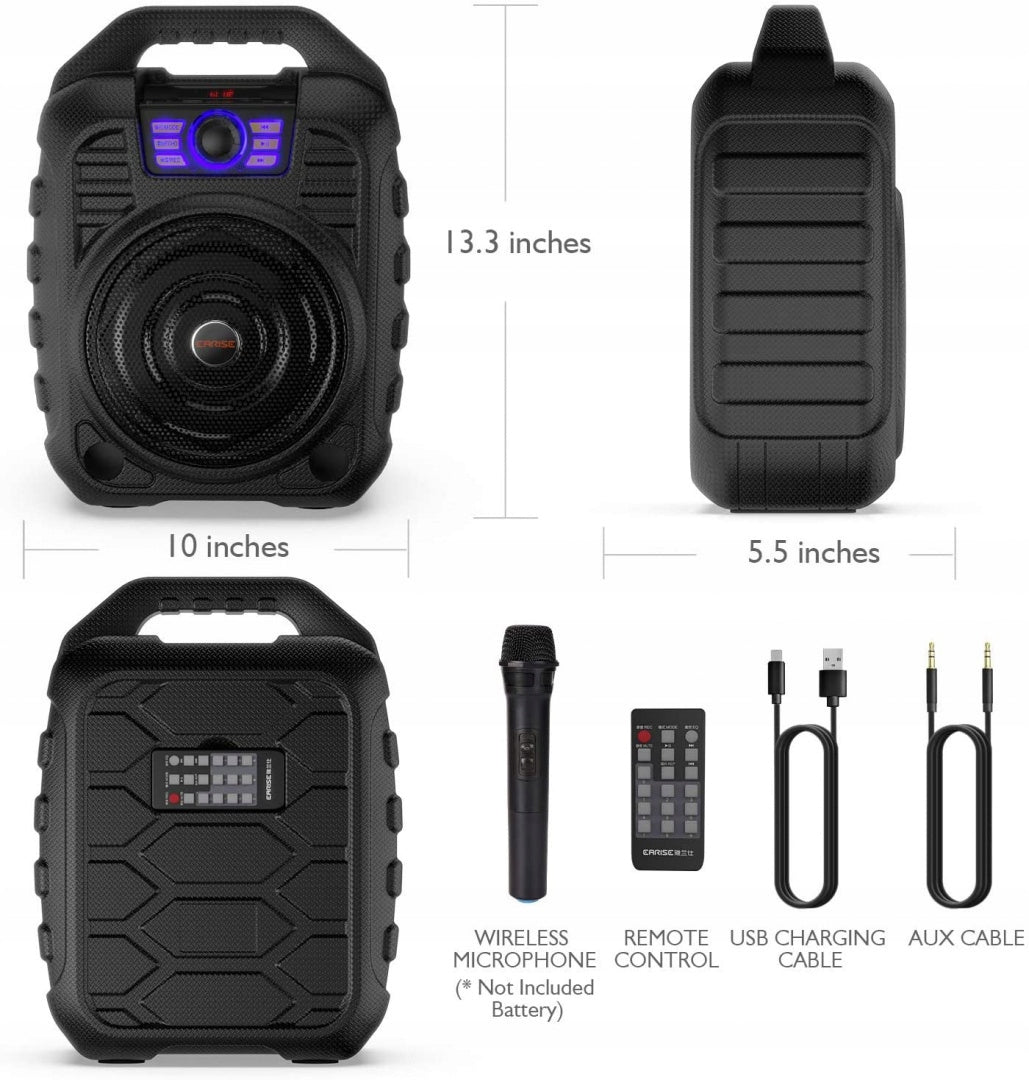 Portable speaker with microphone EARISE T26 Bluetooth Batteries included yes