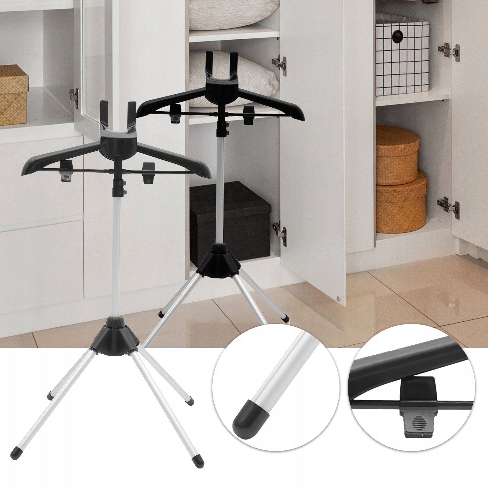 Portable steamer clothing stand with ironing handle, folded Manufacturer code 17937342
