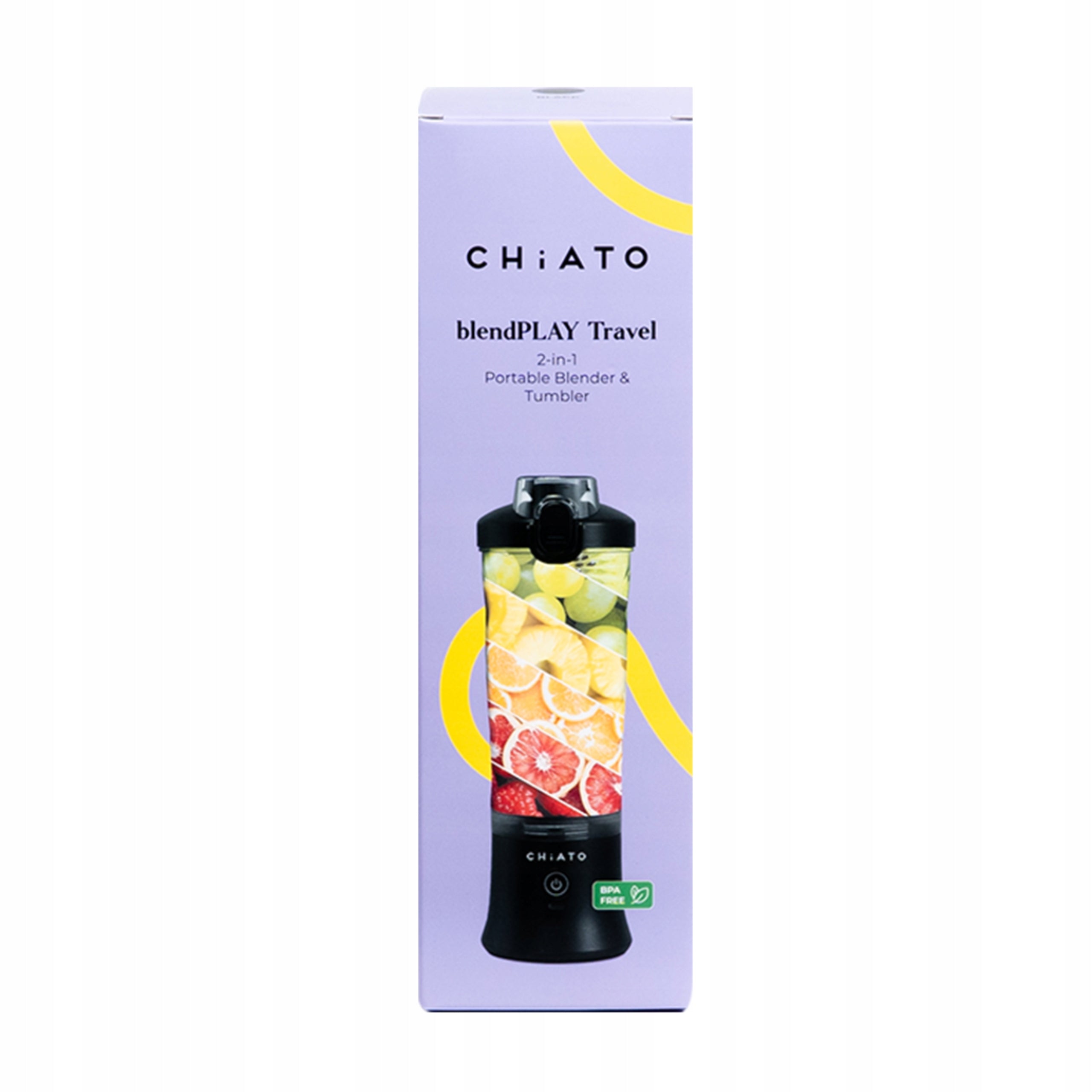 Portable travel blender CHiATO blendPLAY Travel – 600 ml, black Model blendPLAY Travel