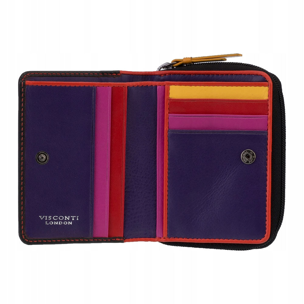 Damen-Lederbrieftasche Visconti LV6, schwarz 