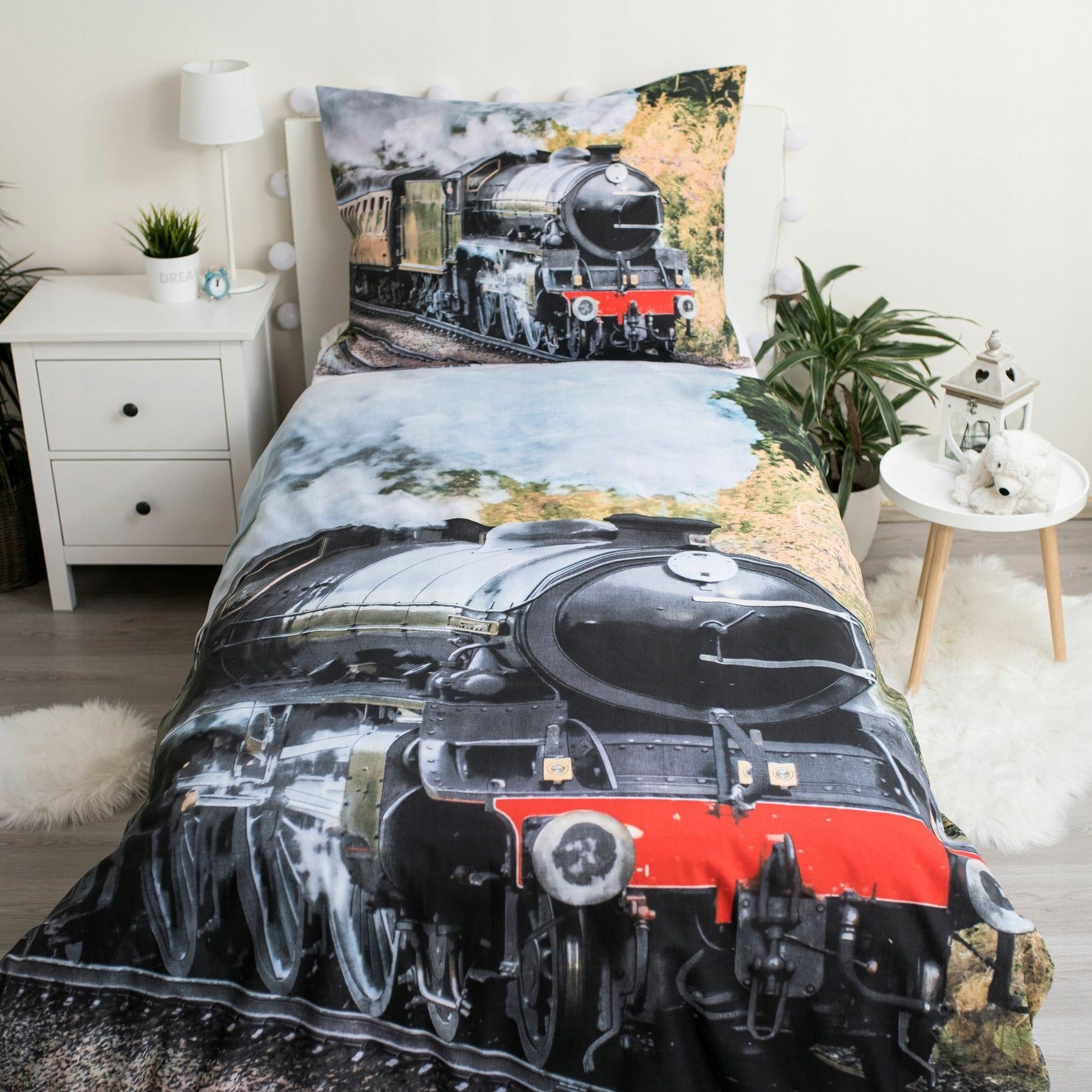 Photoprints Sweet home vaikiškas patalynės komplektas Locomotive, 140x200, 2 dalių