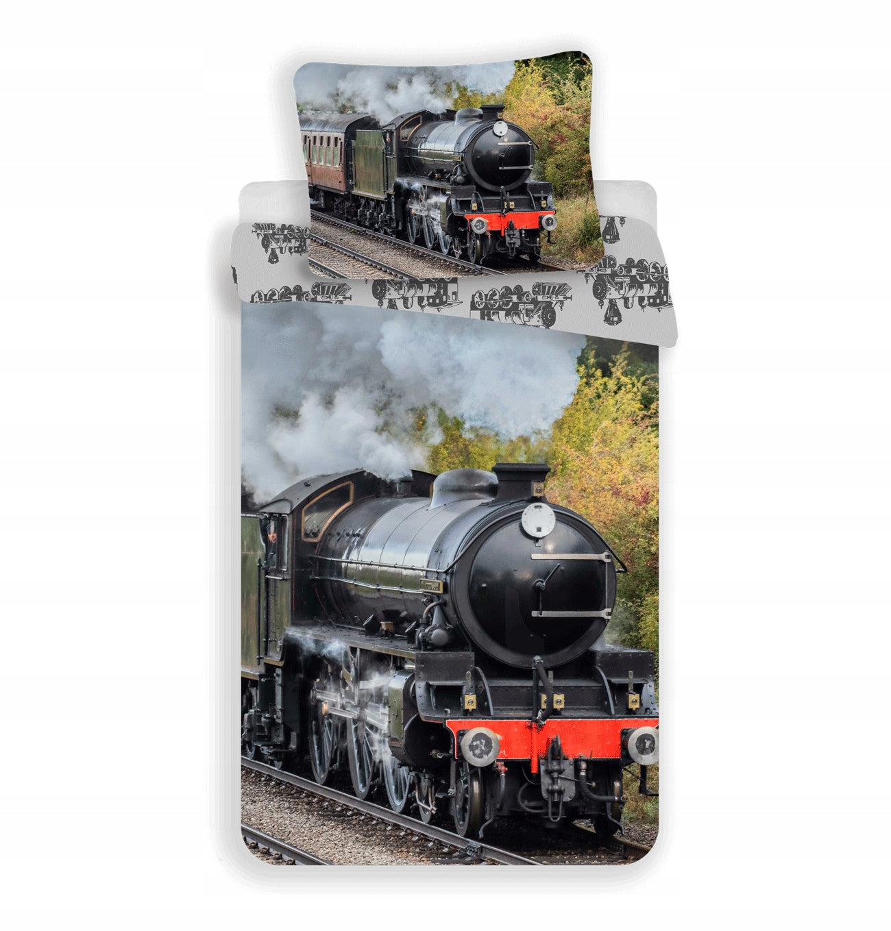 Photoprints Sweet home vaikiškas patalynės komplektas Locomotive, 140x200, 2 dalių