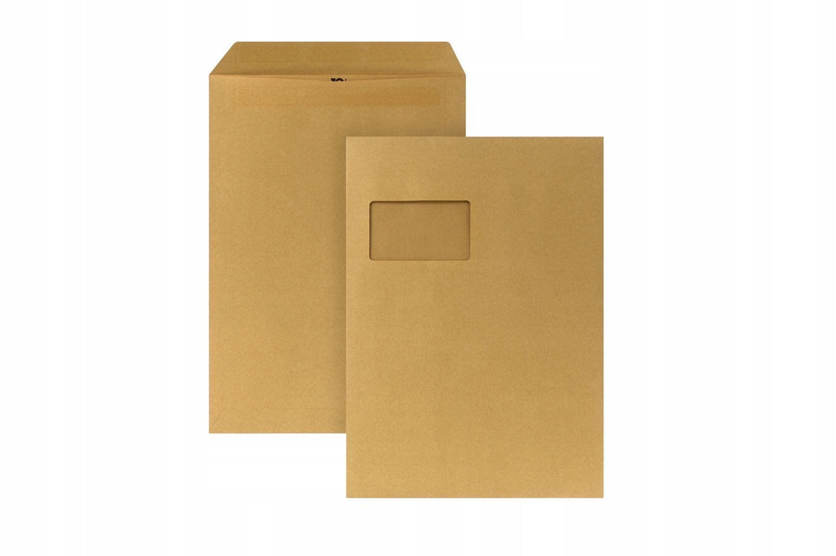 Posthorn Envelope C4 229x324mm self-adhesive window brown 90g