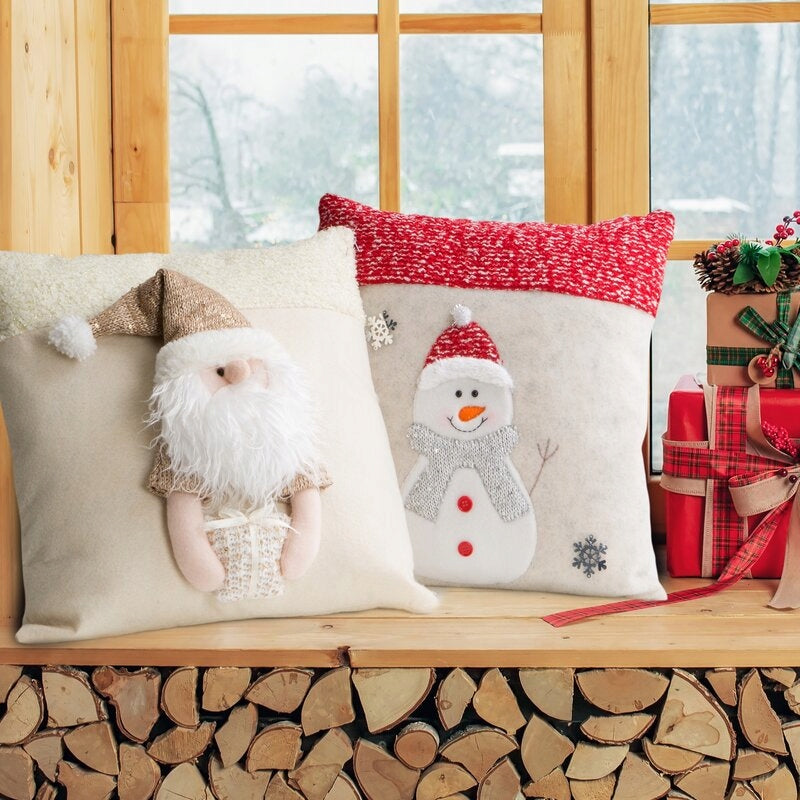 Weihnachtlicher Deko-Kissenbezug Schnee 