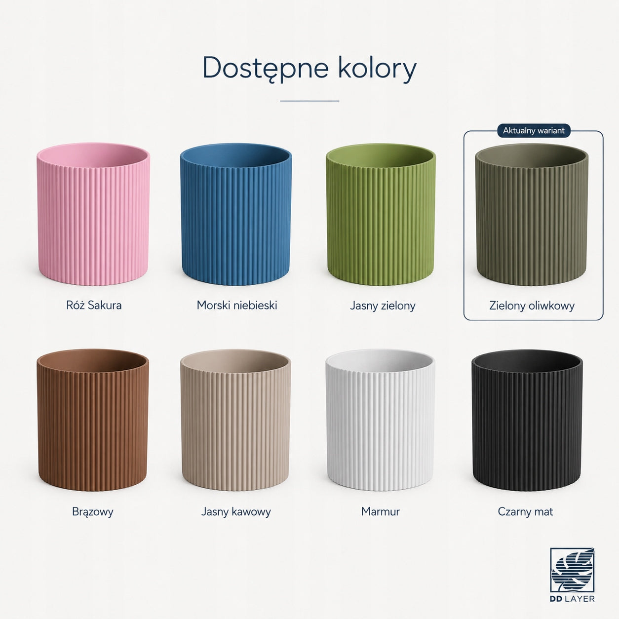 Pot cover 10 cm grooved corrugated olive flower mat 3D printing Color green