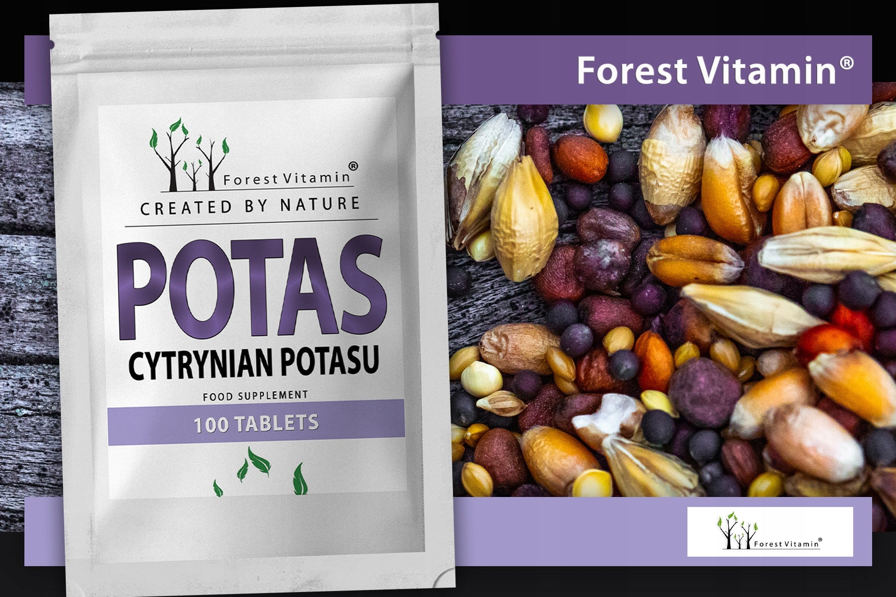 Potassium 100tabs POTASSIUM CITRATE POTASSIUM CIRCULATION REGULATES HEART PRESSURE Brand Forest Vitamin