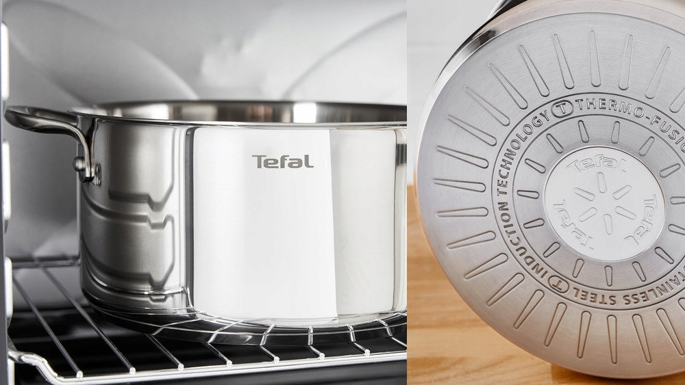 Pots with lid TEFAL Infinite 20/24 cm 3.1/5.4 L INDUCTION steel Color silver