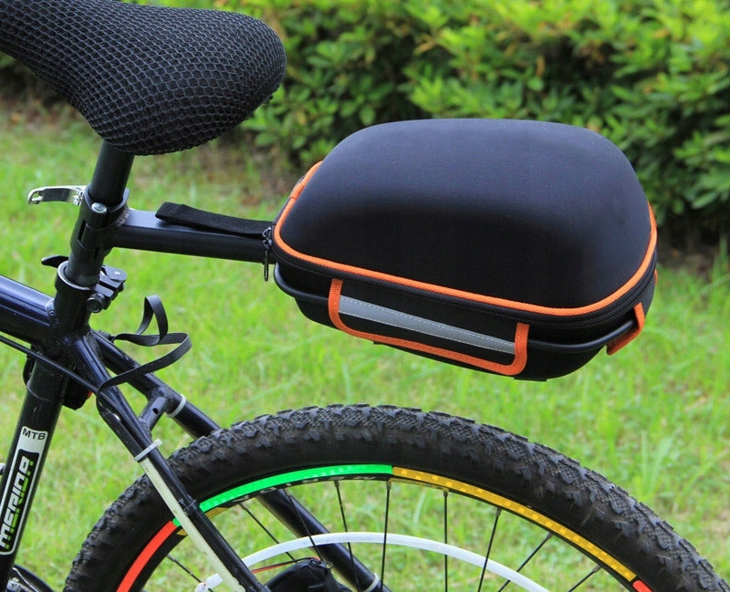 Pouch Bicycle Bag For Bike Fastened + Luggage Rack For Post Cover Color black