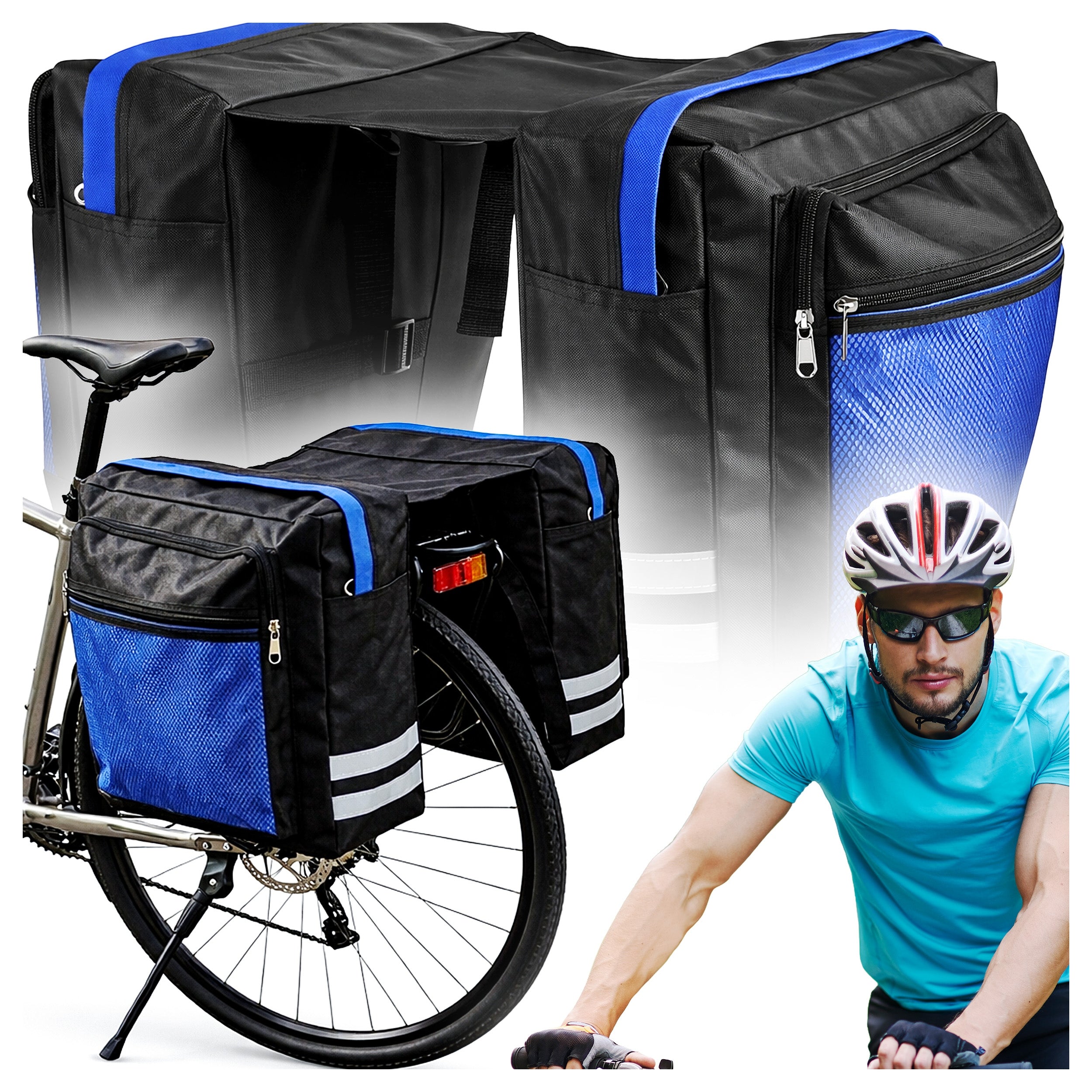Pouch Bicycle Bag Rear Luggage Rack Waterproof 20L Reflector