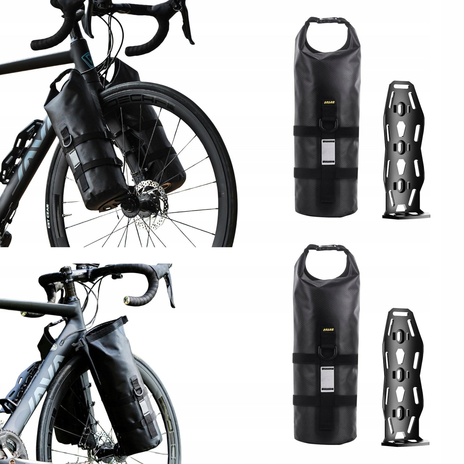 Pouch Bicycle Bag with Frame Holder Fork Road Waterproof Set
