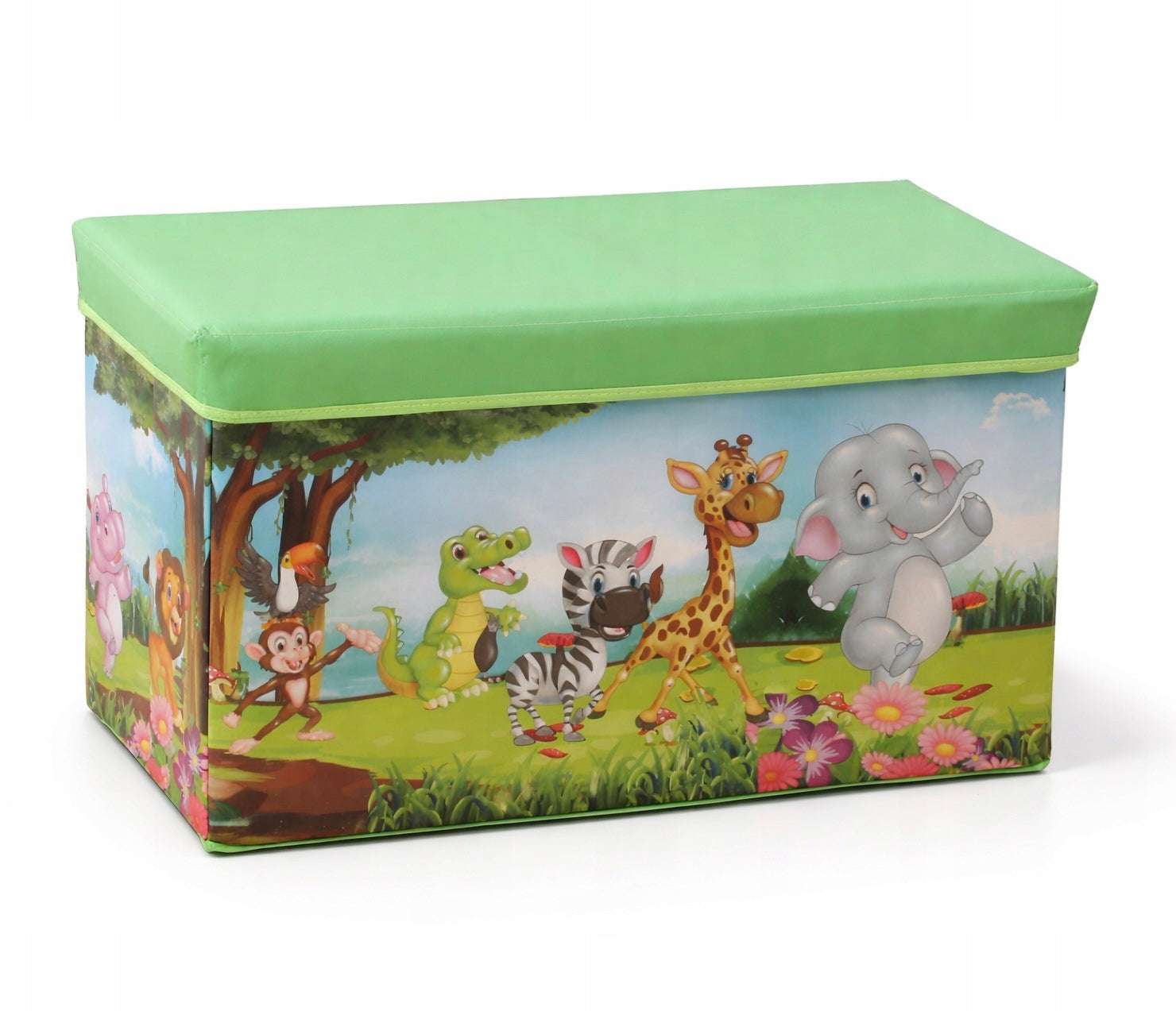 Pouf/toy container 2in1 folding with lid SAFARI 60x30x35 D099 Manufacturer code D099
