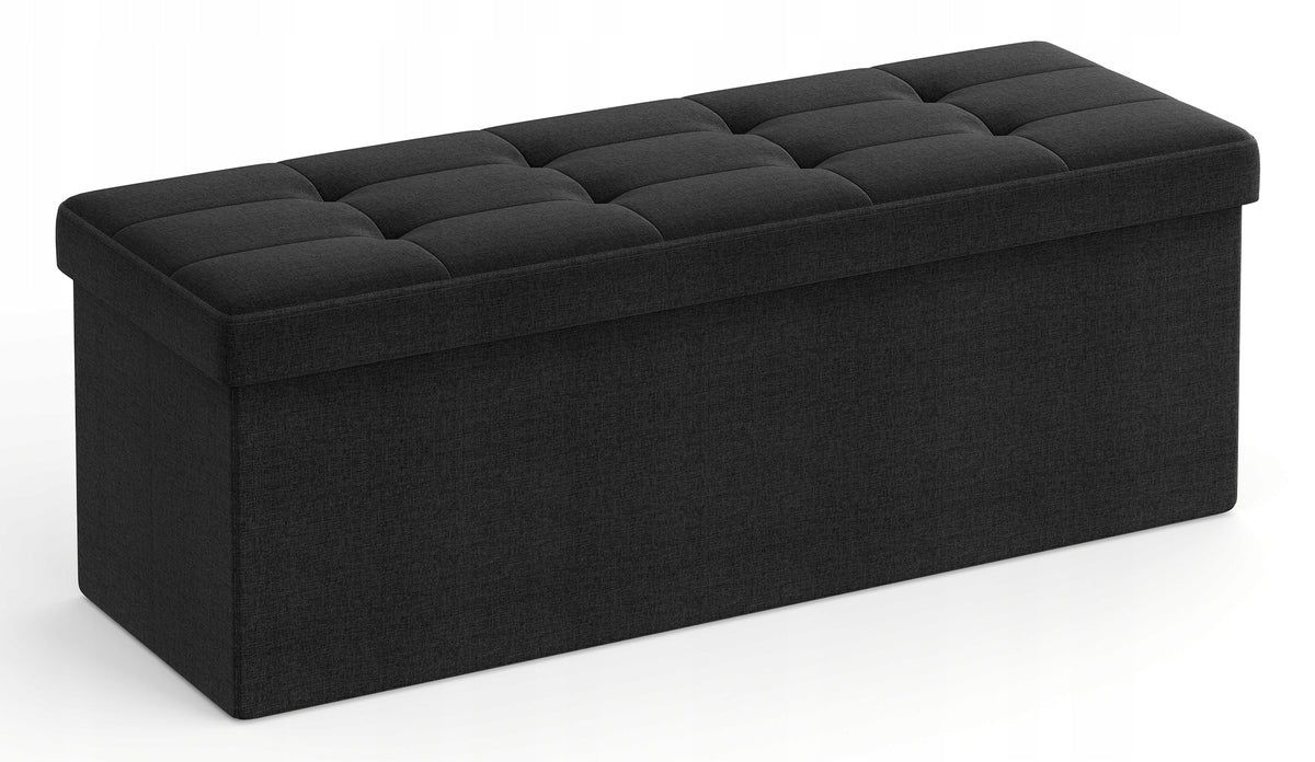 Pouf with Storage Folding Box Container Bench