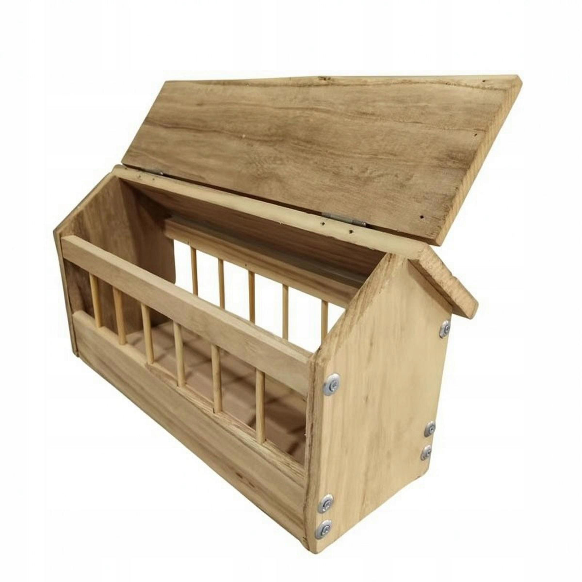 Poultry Automatic Feeder for Pigeons Aviary Backyard Solid Wood Trough