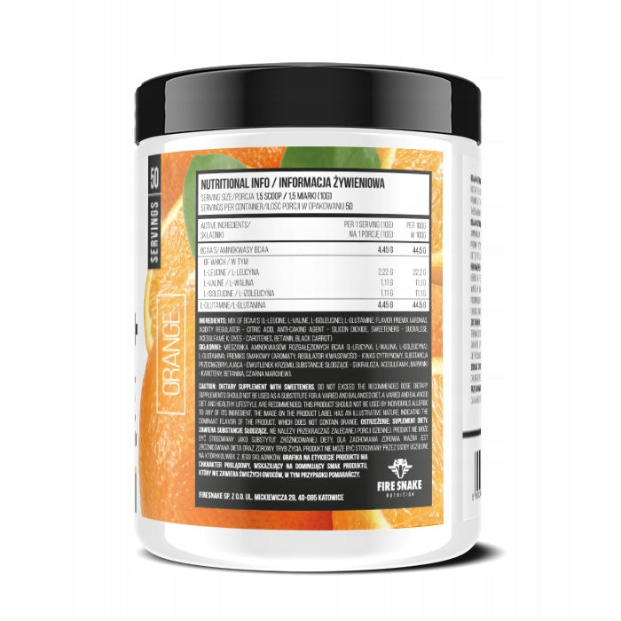 Powder BCAA + Glutamine Fire Snake Nutrition 500 g orange Packaging status original