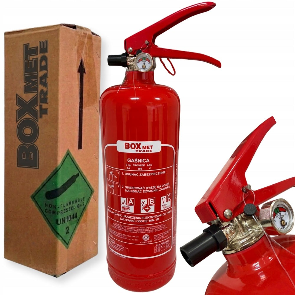 Powder Fire Extinguisher 2kg ABC Home Car CNBOP Legalization 2027