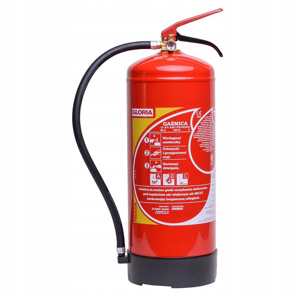 Powder fire extinguisher 12 kg (PD12-GA) Fire extinguishing group A, B, C.
