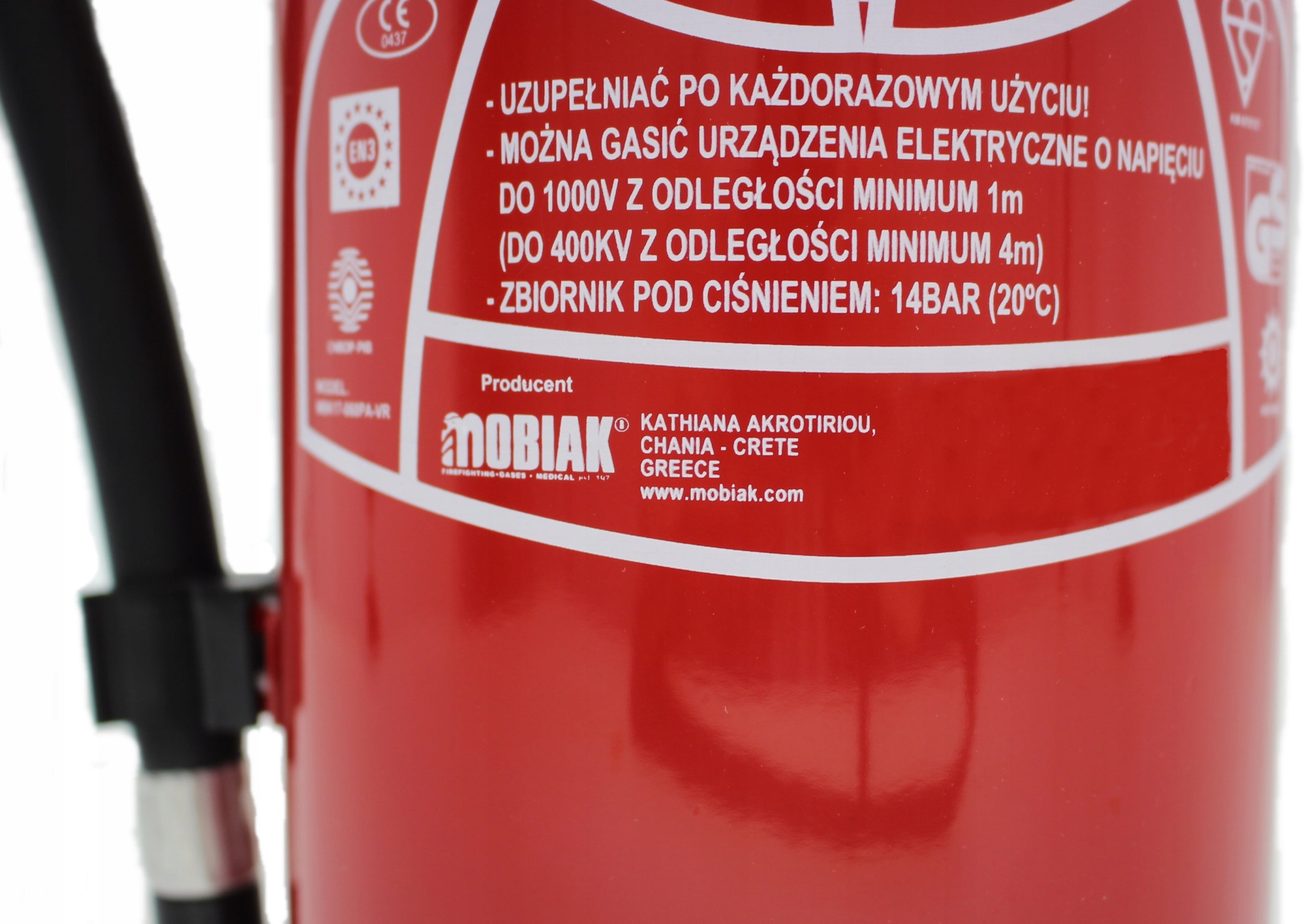 Powder fire extinguisher Gp-6x Abc 6 kg + Handle Mobiak Steel PRODUCTION 2026r Packaging status original