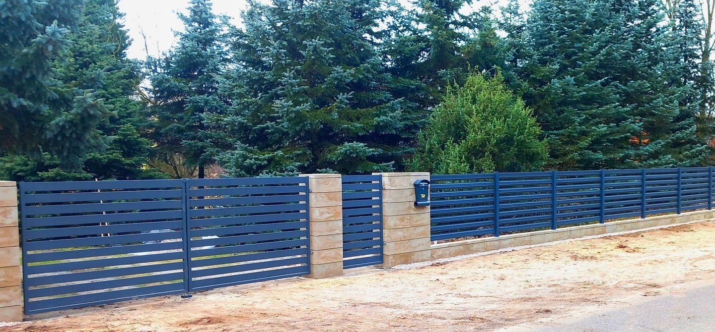Powder galvanized fence span 200 x 100 cm. ANTHRACITE Maximum element height 100 cm