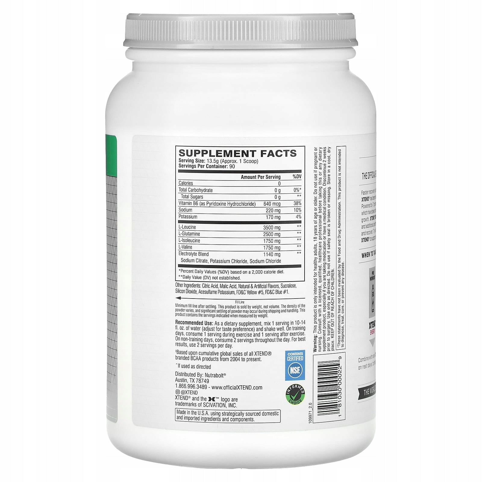 Powder multicomponent product SCI-00022 Xtend 122 g Expiration date not specified