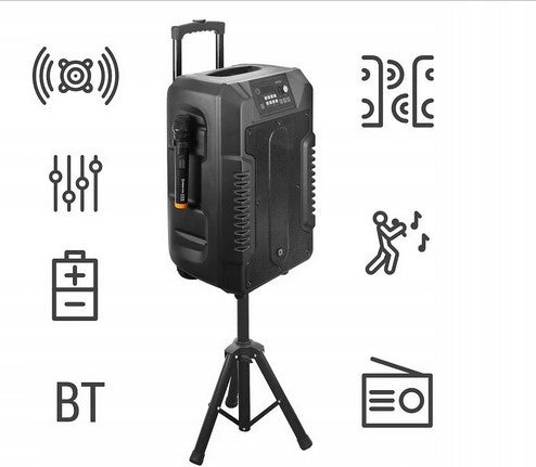 Power Audio Speaker Manta LETO SPK1203B100 100W Bluetooth Karaoke USB AUX Brand Manta