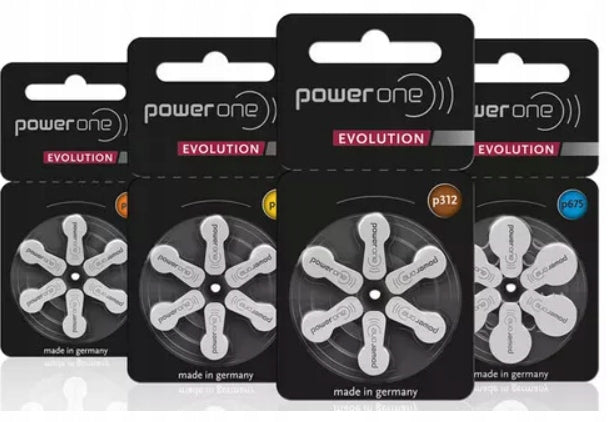 Power One Evolution Hearing Aid Batteries 675 Pack of 60 Packaging status original