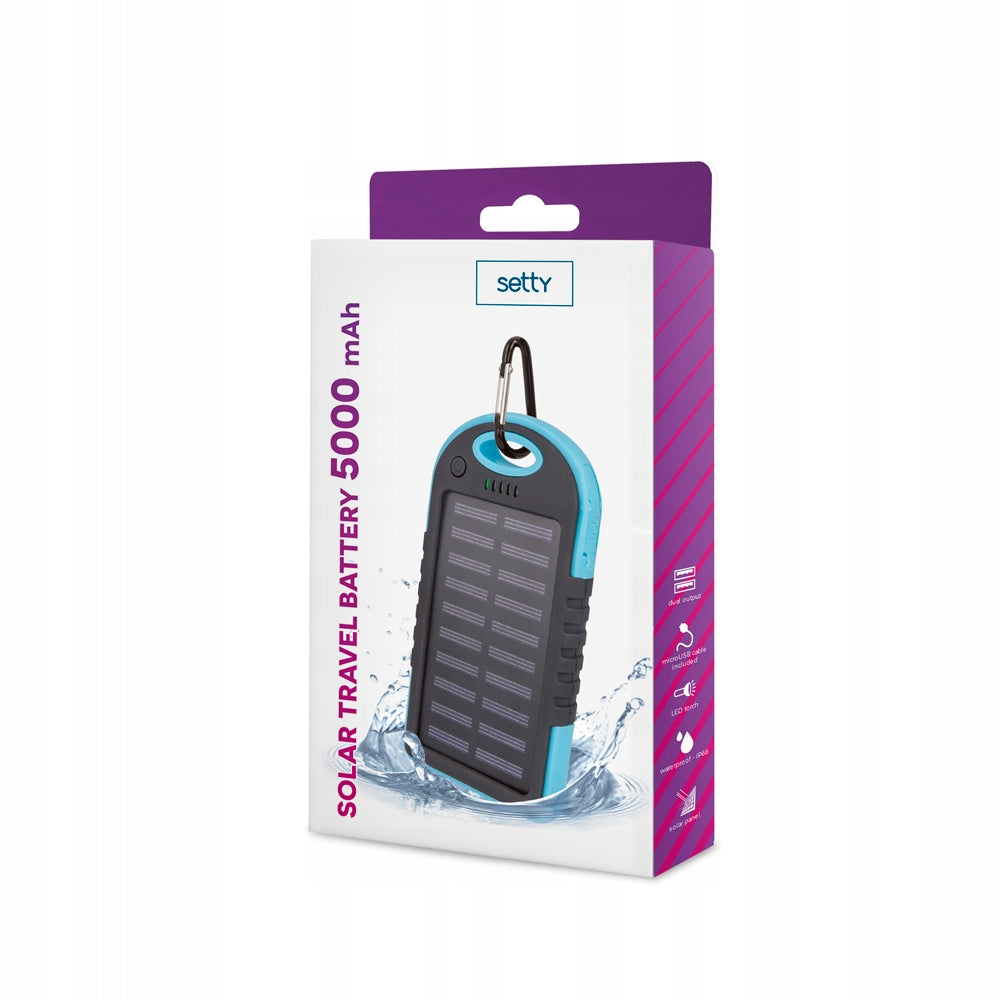 Setty Solar-Powerbank 5000 mAh blau 