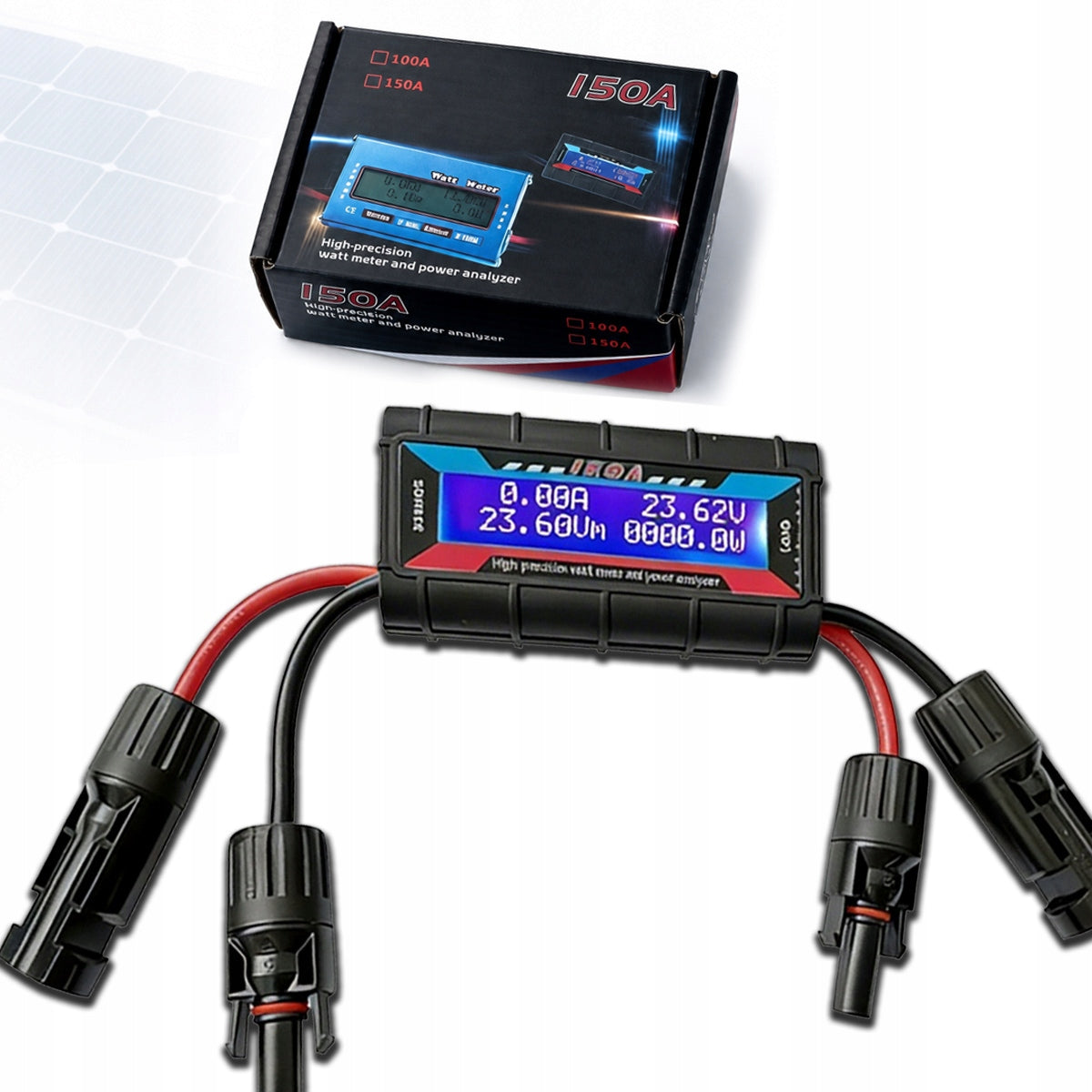 Power meter for photovoltaic panels - Voltage Meter Wattmeter