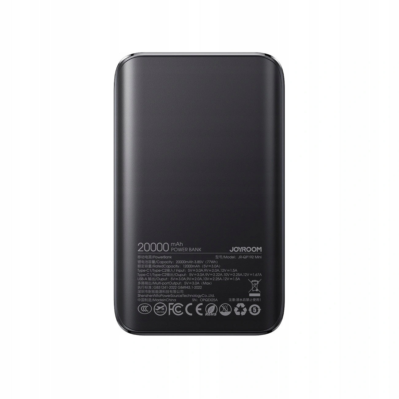 Powerbank 20000mAh 2x USB-C USB-A PD FAST CHARGING FOR PHONE POWERFUL Battery capacity 20000 mAh
