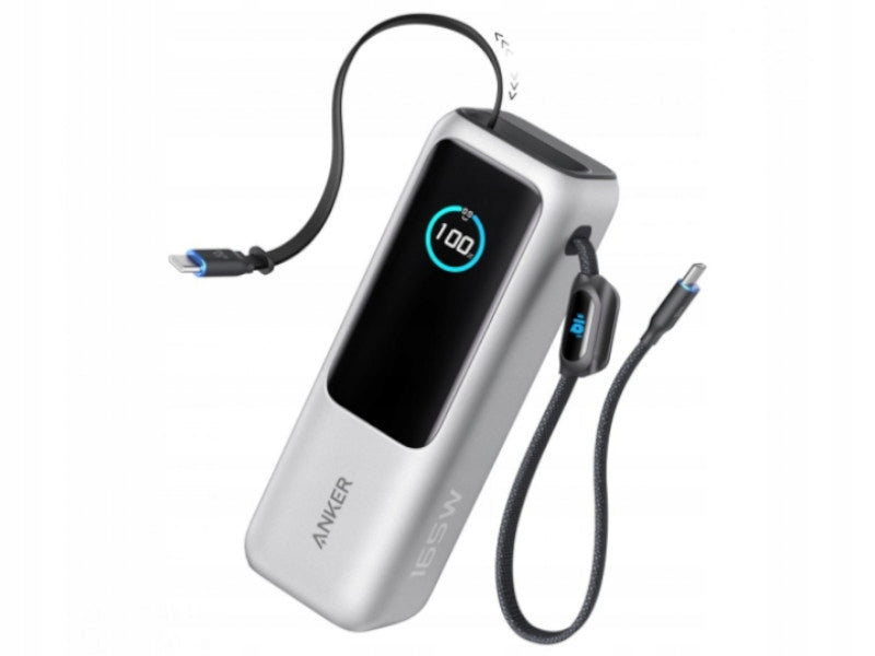Powerbank Anker Zolo 25000mAh 165W PD with two USB-C cables Grey Manufacturer code A1695H41