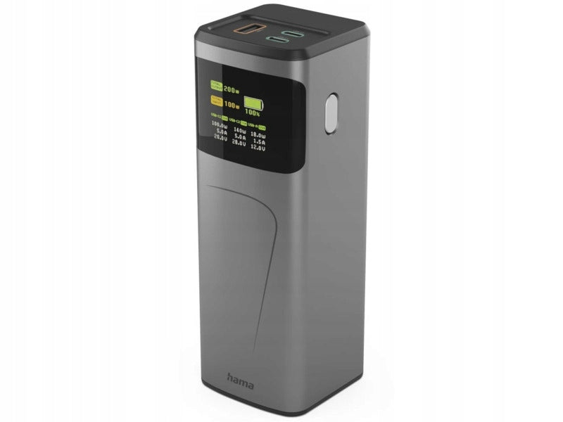 Powerbank HAMA Power Pack 24000 mAh High Power 200W Grey Battery capacity 24000 mAh