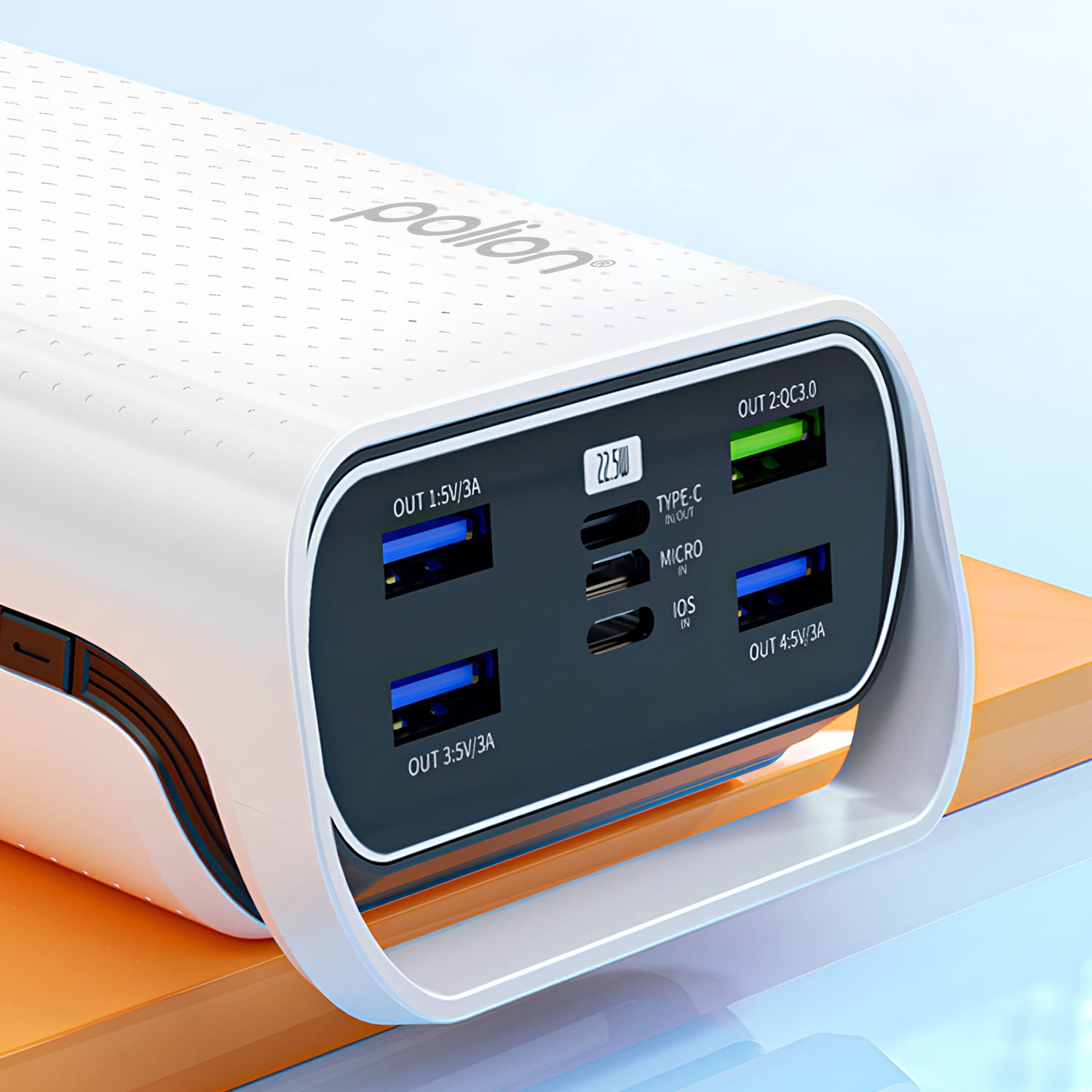 Powerbank POLION 22.5W 40000mAh USB-C USB-A PD 3.0 QC 3.0 Cable Manufacturer code PLNPB005