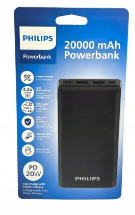 Powerbank Philips 20000 mAh black