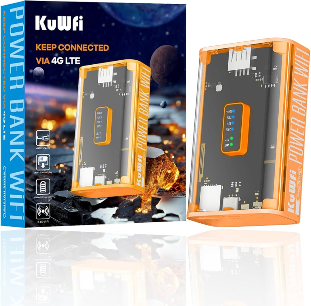 Powerbank with LTE mobile router KuWFi MC8 4G