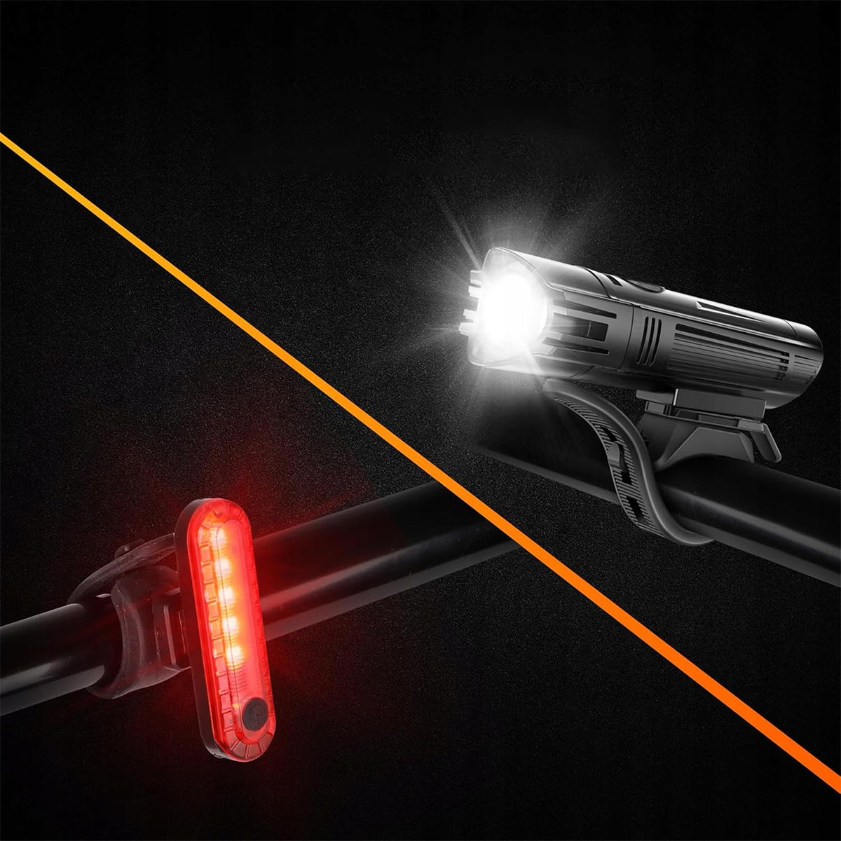 Powerful BICYCLE LIGHT LED Light Front REAR Flashlight 2000mAh BICYCLE SET Light source LED