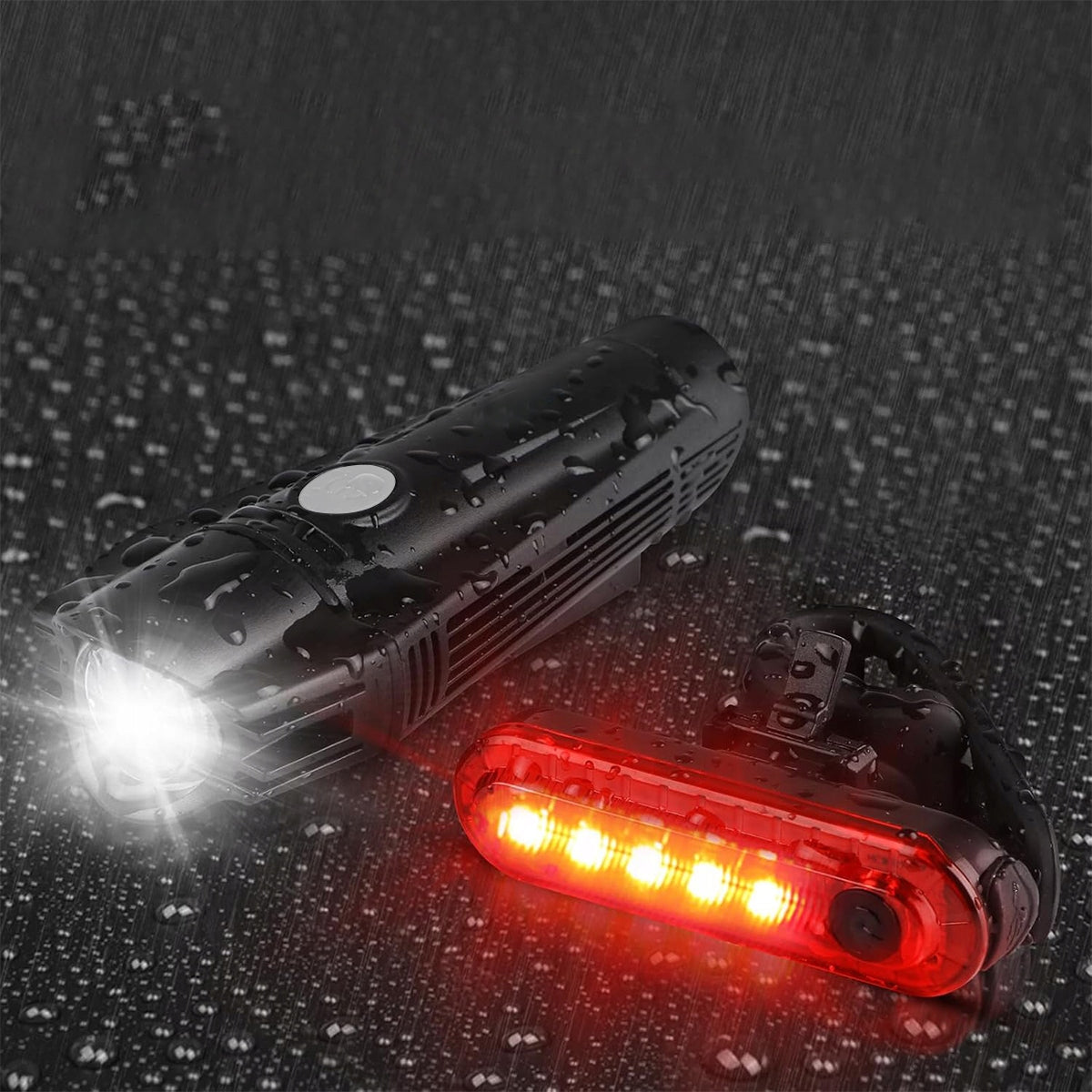Powerful BICYCLE LIGHT LED Light Front REAR Flashlight 2000mAh BICYCLE SET Power supply rechargeable battery
