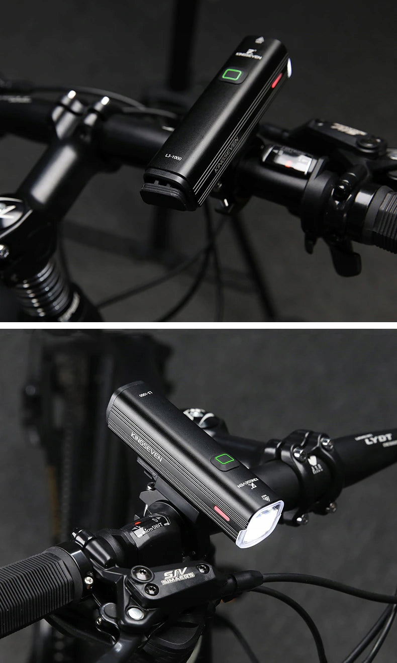 Powerful BICYCLE LIGHT LED light front 1000lm flashlight 4800mAh BICYCLE Color black