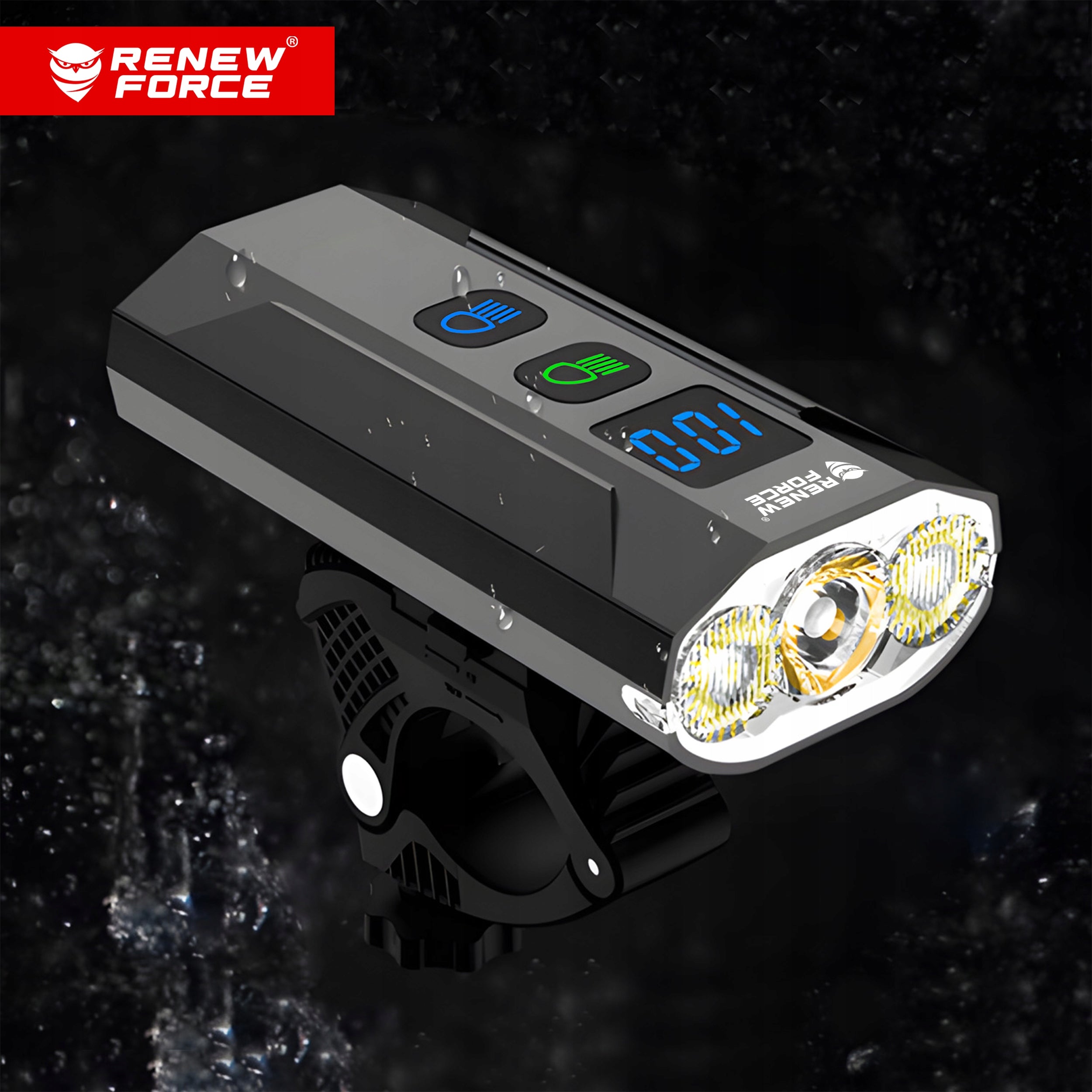 Powerful BICYCLE LIGHT LED light front 1300lm flashlight 5400mAh BICYCLE SET Manufacturer code PRZEDNIA LAMPA NA ROWER 5400 MAH OŚWIETLENIE1