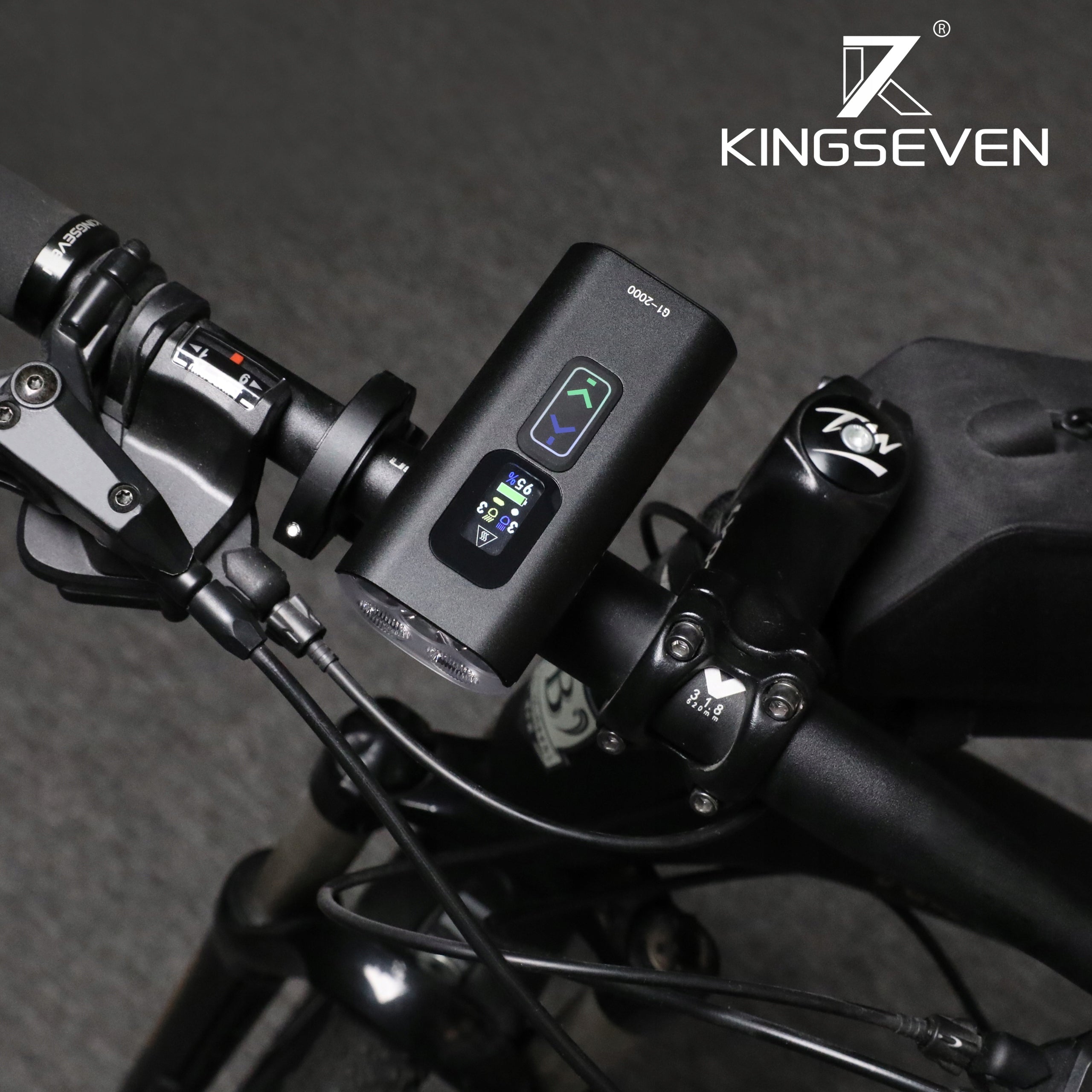 Powerful BICYCLE LIGHT LED light front + rear 2000lm flashlight 10000mAh BICYCLE Brand KINGSEVEN