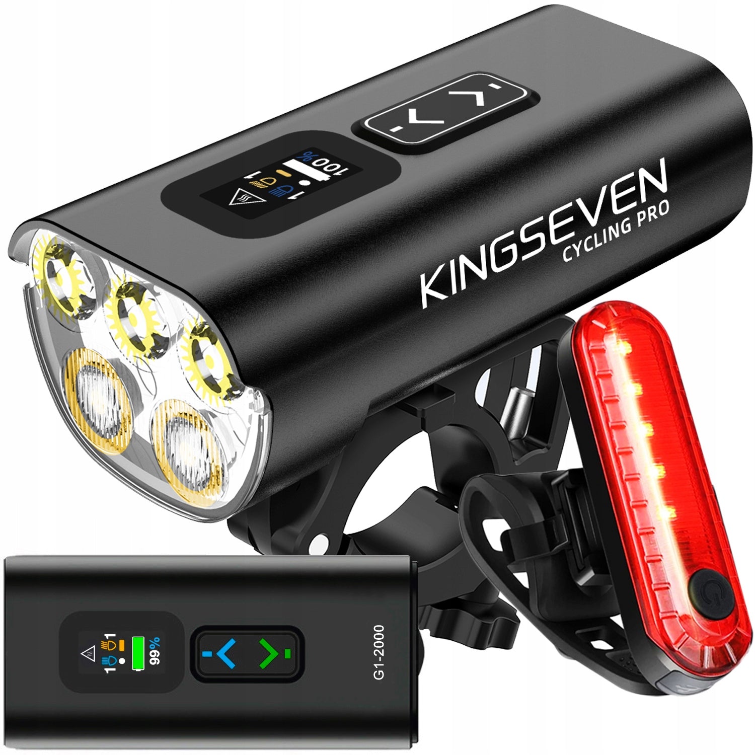 Powerful BICYCLE LIGHT LED light front + rear 2000lm flashlight 10000mAh BICYCLE