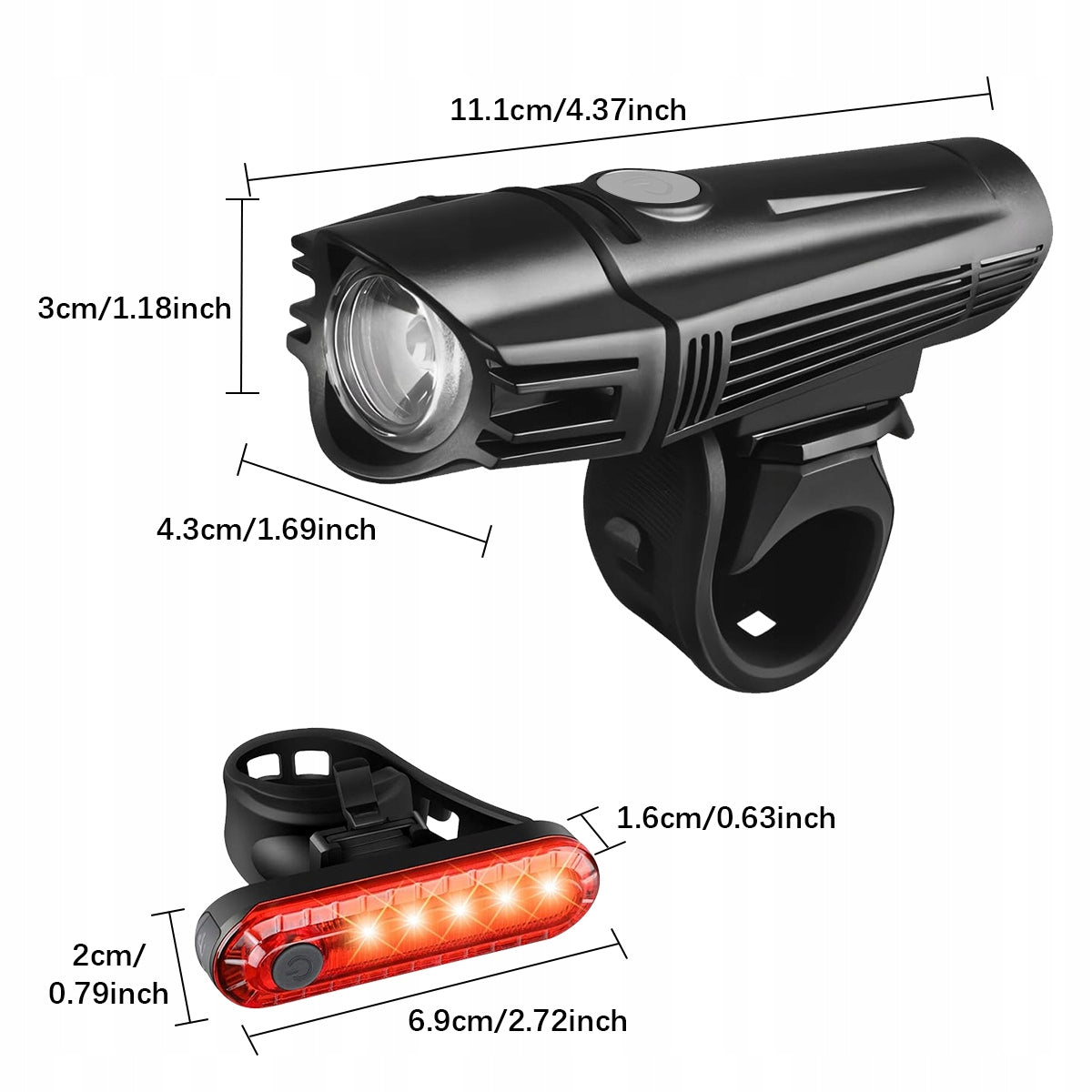 Powerful BICYCLE LIGHT LED light front rear flashlight 2000mAh BICYCLE SET Kind set