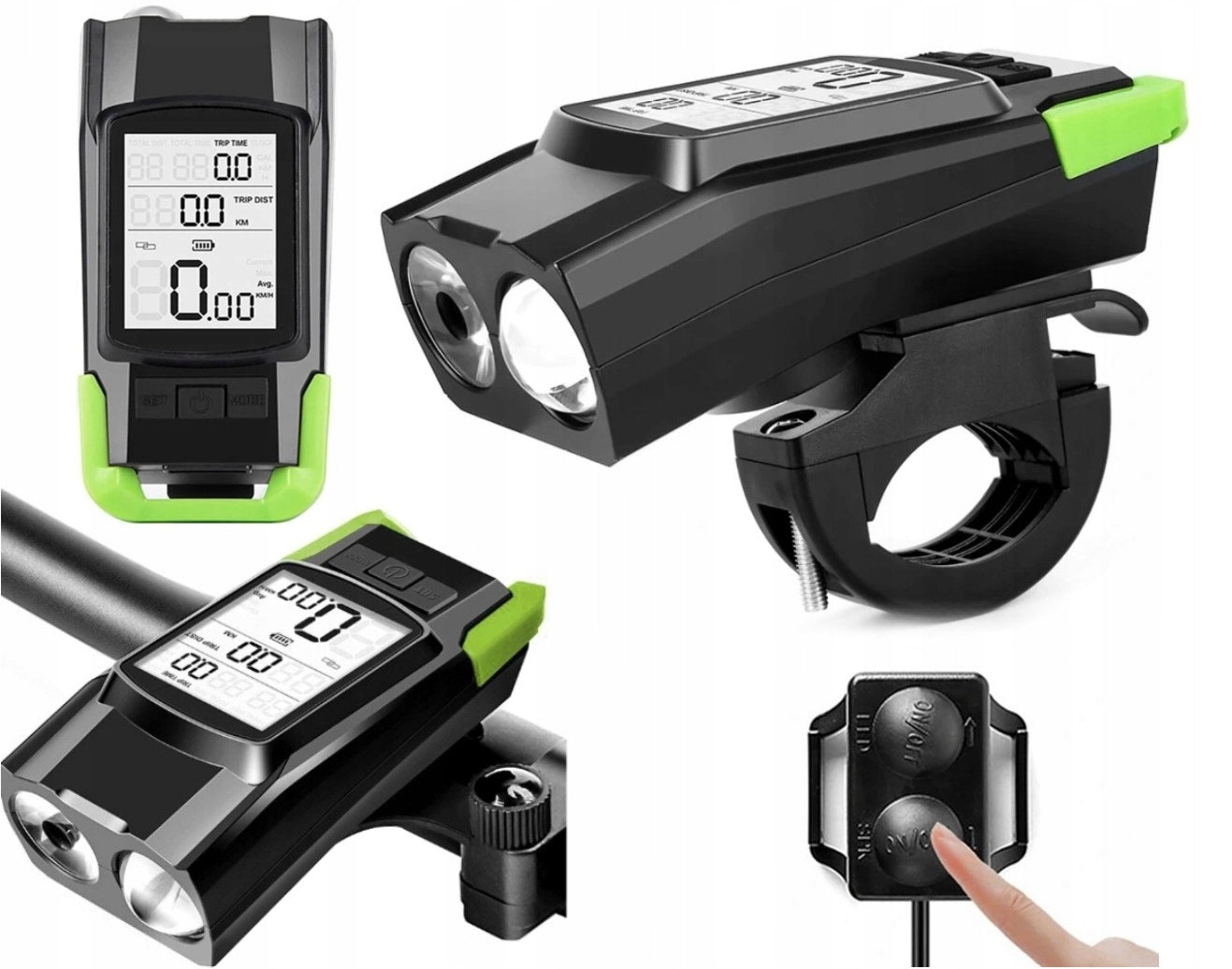 Powerful Bicycle Lamp Front LED Front USB Bright Light Counter Bell