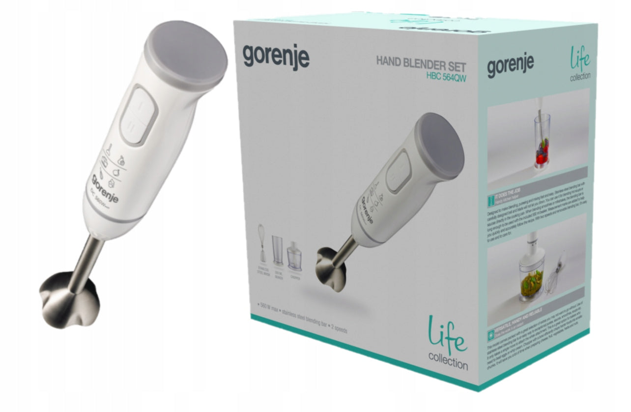 Powerful Blender Gorenje HBC564QW 560W white mixing whipping shredder