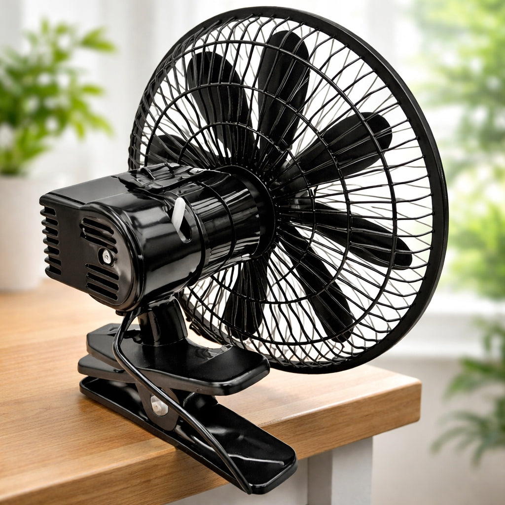 Powerful Car Windmill Fan 24V Metal For Clip Silent Oscillation Product weight with unit packaging 0.63 kg