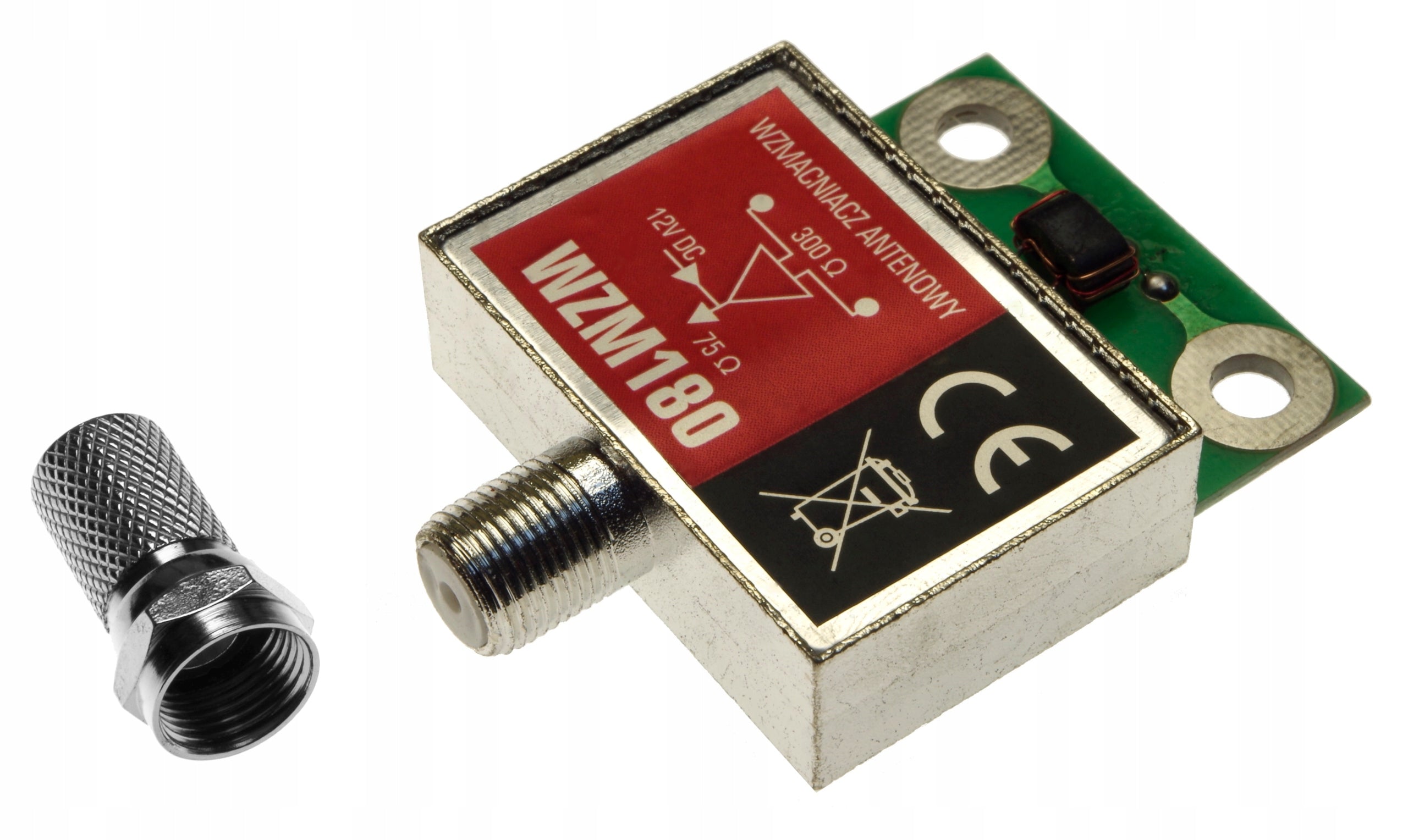 Powerful Ceramic Screen Antenna Amplifier 30dB DVB-T2 to 150km + F PLUG