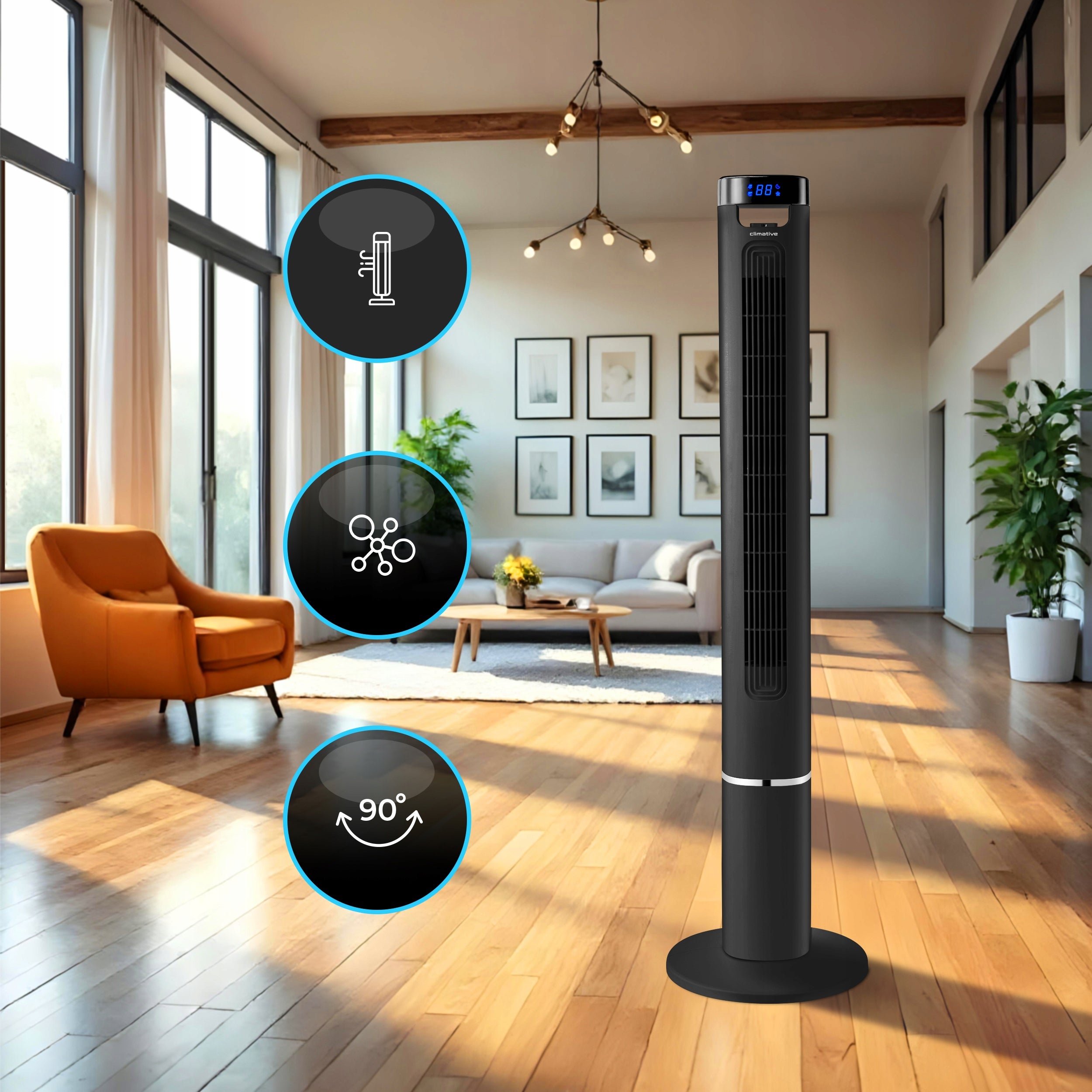 Powerful Column Fan Windmill Standing Ionization AROMA 117 cm Fresh XXL Manufacturer code Wentylator Kolumnowy Climative Fresh ION