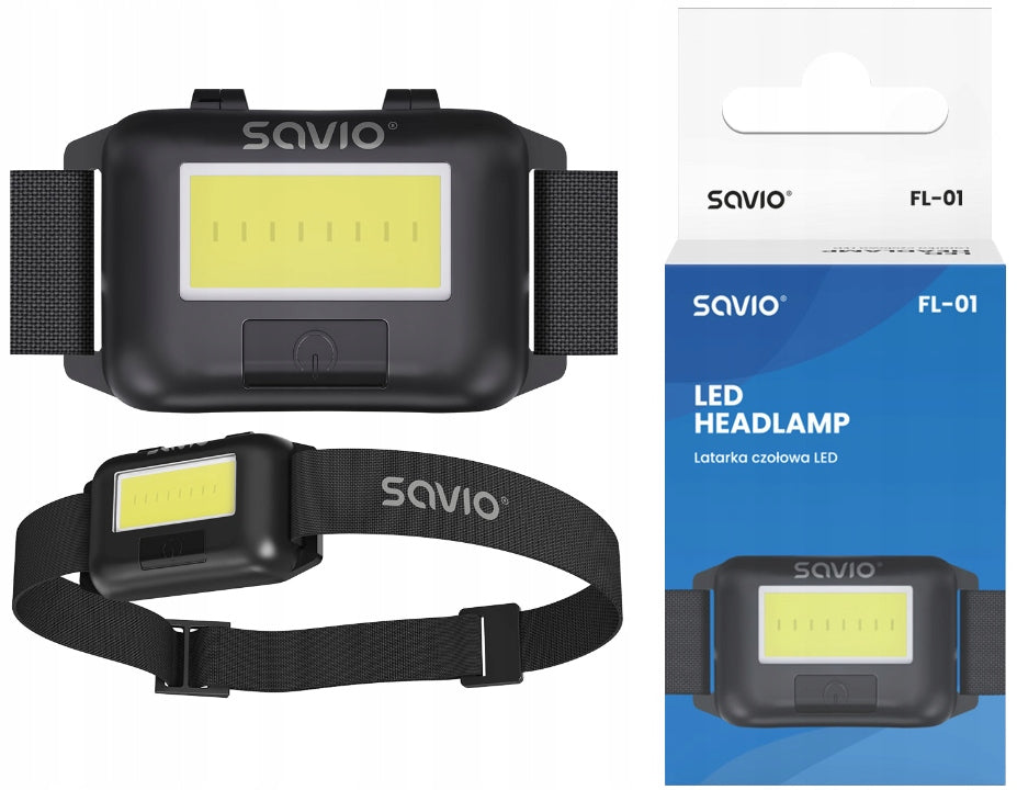 Powerful LED Headlamp for Battery on Elastic Band SAVIO Headlamp