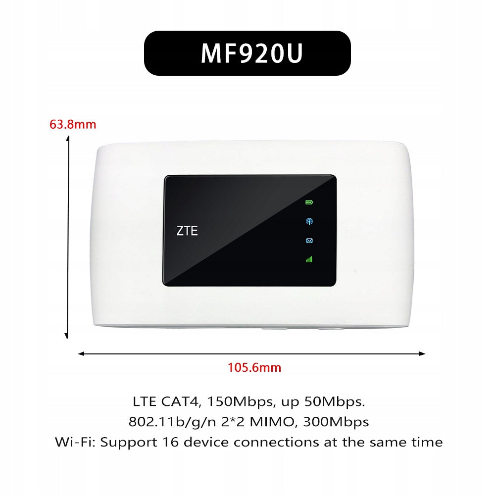 Powerful Mobile Router ZTE MF920 4G LTE - Simple Setup Manufacturer code zte mf920