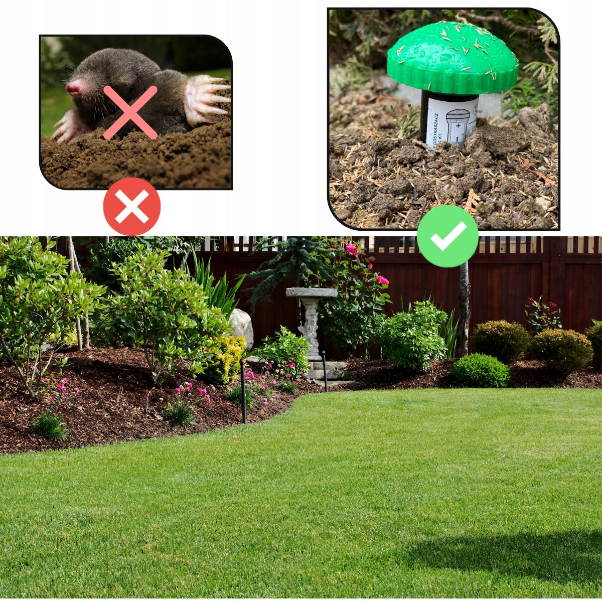 Powerful Mole Deterrent Mice Battery Operated 36m Polish Electronic Packaging status original