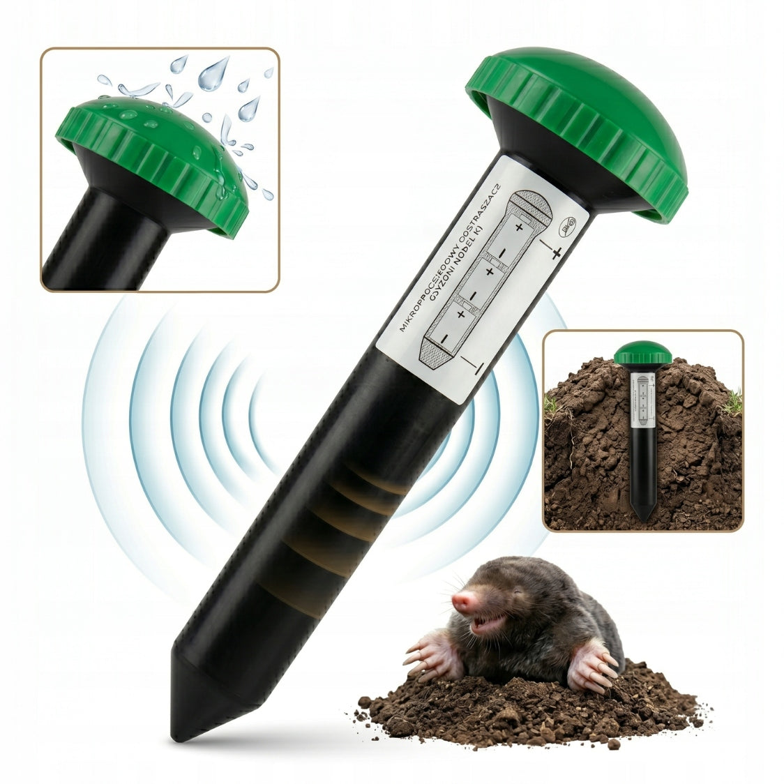Powerful Mole Deterrent Mice Battery Operated 36m Polish Electronic